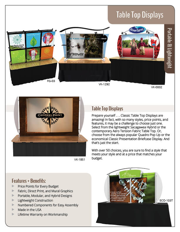 Table Tops — Affordable and Contemporary Tradeshow and Event Tabletops