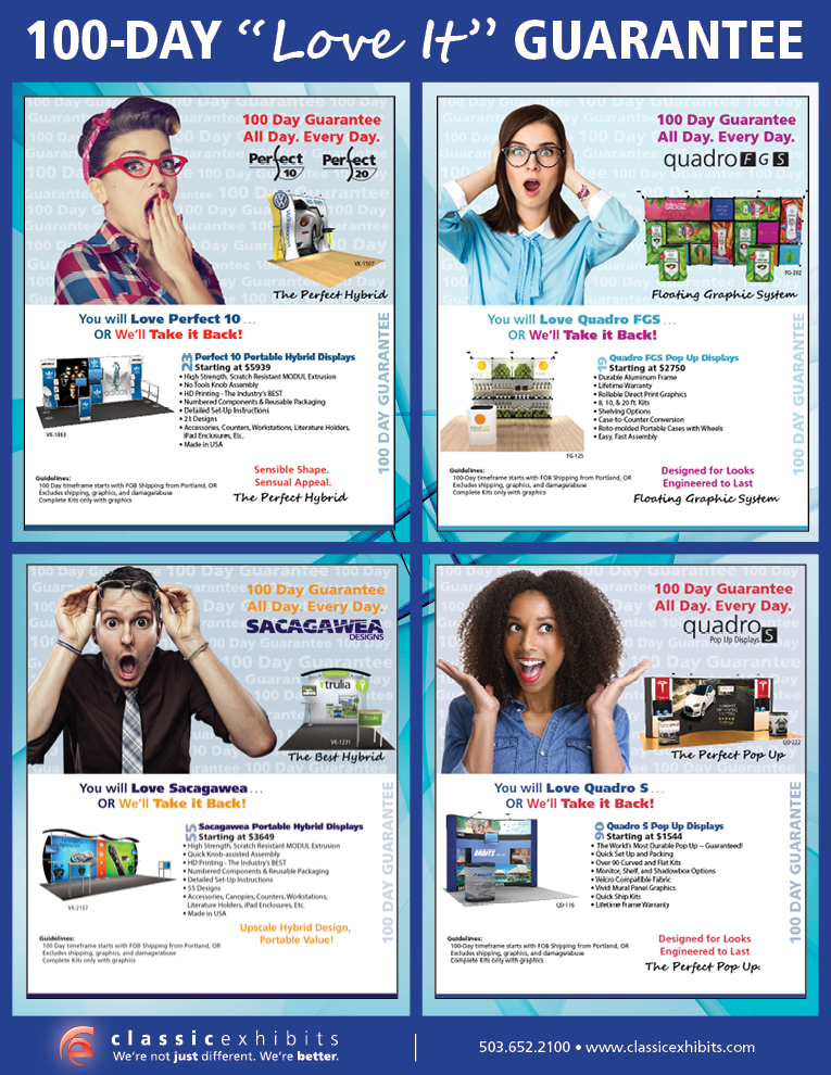 100 Day Trade Show Display Guarantee from Classic Exhibits