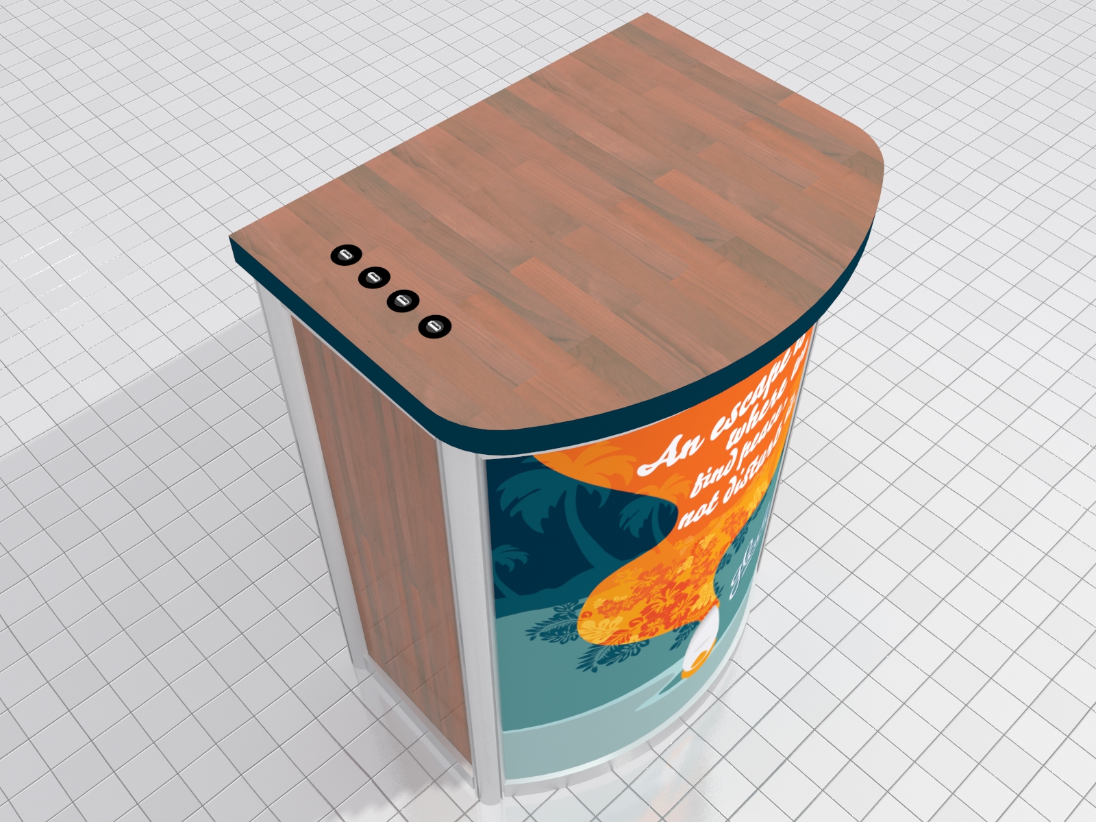 ... MOD-1267 Pedestal with MOD-225 Charging Station and Graphics Option -- Request