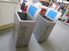 Custom Donation Bins with Graphics and Signage Header