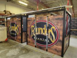 Modular Outdoor Serving Stations for a Brewery with Tables, Counters, Ceilings, and Graphics (ecoSmart Design)
