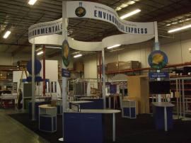 ECO-CUSTOM 20X30 w/ Recycled Fabric Headers, Eco Panels, and Extrusion based Podiums -- Image 1