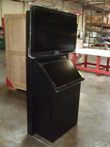 Custom Wood Kiosk with Air Vents, Wire Management, and a Shipping Crate -- Image 1