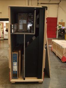 Custom Wood Kiosk with Air Vents, Wire Management, and a Shipping Crate -- Image 2