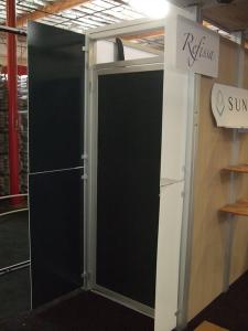 Custom Inline Exhibit with Storage, LTK-1001 Pedestal, Shelves, and Custom Product Kiosk -- Image 3