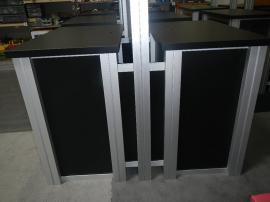 RENTAL:  RE-1233 Double-Sided Rectangular Counter Kiosks with Locking Doors and Interior Shelves -- Image 3