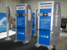 Custom Kiosks with Laminated Shelves, Large Monitor Mounts, and Graphic Wing Panels -- Image 1