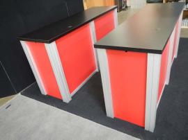 (2) RE-1207 Large Rectangular Counters with Red Sintra Infill Panels, and Custom Velcro Attached Doors on Ends -- Image 1