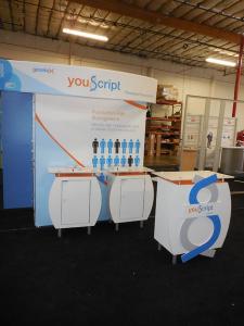 SEGUE Custom Inline Exhibit with Tension Fabric Graphics, (3) Counters with Storage, and Conversion Graphics and Hardware to 10 ft. Version -- Image 2