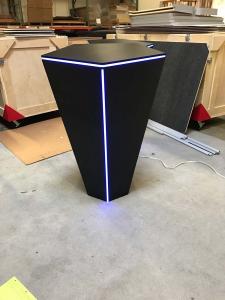 Custom Wood Pedestals with RGB Programmable LED Lights (see remote)