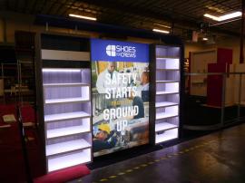 Custom Inline with Shelving, Lightbox, Perimeter LED Lights, and Fabric Canopy Header