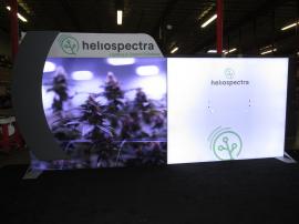Custom Eco-Systems Sustainable Inline with Double-sided Backlit Graphics, Aero Pillowcase Graphic Accent, Monitor Mount, and Product Arch for Hanging Grow Lights