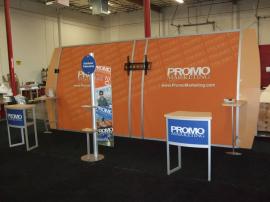 Modified Magellan Miracle Trade Show Display with MOD-1224 Counters and Custom Product Towers -- Image 2