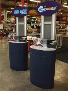 Two Custom Kiosks with Locking Storage and Shelf