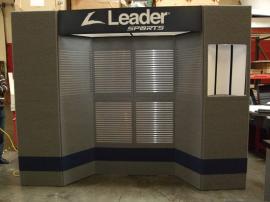Intro Folding 12 Panel Display with Slatwall, Header, Lightbox, and DI-608 Pedestal -- Image 1
