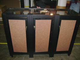 Custom Counter with Lighted Product Shelves (back)